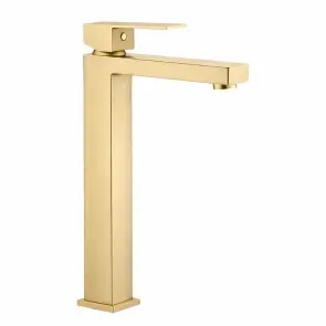 Змішувач для раковини VBI LORENO BRUSHED GOLD високий №2