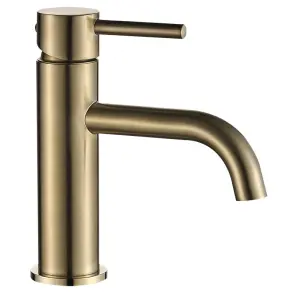 Змішувач для раковини VBI MILANO BRUSHED GOLD низький №1