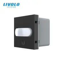 Датчик присутствия и движения с сенсорным выключателем Livolo чёрный стекло (VL-FCQ1-2BL)