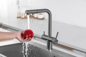 Комбінований змішувач на кухню графітовий 4в1 Nett FWGr-33 №6