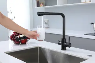 Черный кран на кухню на две воды "Frosh" Nett FB-33 №3
