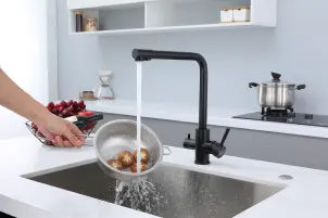 Черный кран на кухню на две воды "Frosh" Nett FB-33 №4