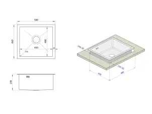 Мийка на кухню з покриттям HoneyComb (соти) Nett NSS-5045 №6