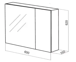 M51MCX0600VF Дзеркальна шафа, 60 см, білий/венге, текстурований INSPIRE S AM.PM M51MCX0600VF Inspire S №2