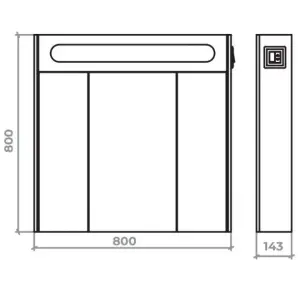 Дзеркальна галерея Алант 80x80 Біла. №3