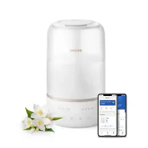 Увлажнитель воздуха Philips традиционное увлажнение Series 1001, 41м2, 3л, 275мл/г, электр. управление, режим сна, ночник, белый