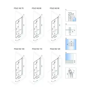 Душова кабіна REA FOLD N2 70x110 CHROME №6