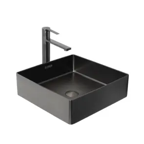 Умивальник Platinum Handmade PVD чорний 400x400 мм №4