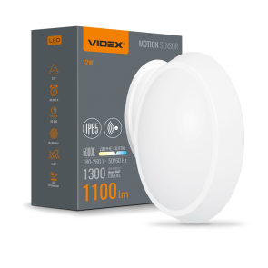 LED світильник IP65 овальний VIDEX 12 Вт 5000K білий сенсорний №1