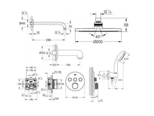 Душова система прихованого монтажу з термостатом Grohe Grohtherm SmartControl UA3461402L №2