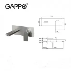 Настінний змішувач для раковини Gappo G1099-21 №5