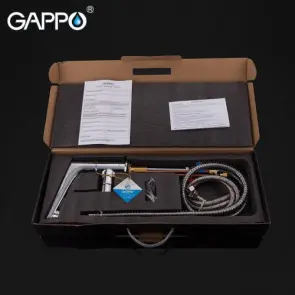 Змішувач для умивальника з висувним виливом GAPPO G1299 №6