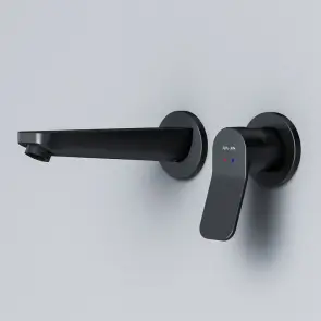 Змішувач для раковини, що монтується в стіну, чорний AM.PM F85A72622 X-Joy №1