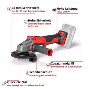 Угловая бесщеточная шлифмашина Einhell AXXIO 18/125 Q - Solo №3
