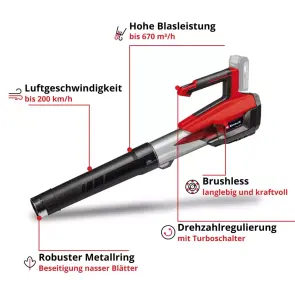 Повітродувка акумуляторна Einhell GP-LB 18/200 Li E-Solo №4
