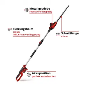 Кусторез аккумуляторный Einhell GC-HH 18/45 Li T-Solo №3