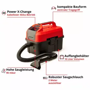 Пилосос акумуляторний Einhell TE-VC 18/10 Li-Solo №3