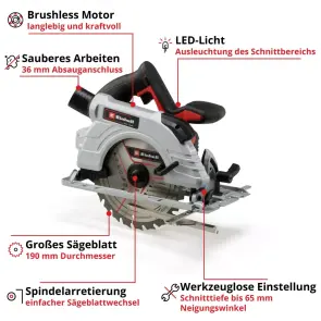 Пила циркулярная аккумуляторная TE-CS 18/190 Li BL - Solo №4
