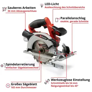 Пила циркулярна акумуляторна TE-CS 18/165-1 Li - Solo №4