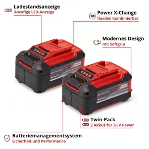 Акумулятор Einhell Power-X-Change Twinpack 2 x 18V 5,2 Ah №4