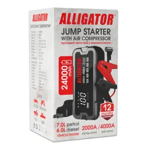 Пусковий пристрій Alligator Jump Starter 2000A/4000A 24000mAh з компресором 10Bar №6
