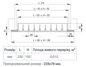 Решетка вентиляционная Вентс ОРГ 250х200 №4
