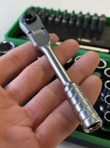 Трещотка мини 1/4" с шарниром TOPTUL 60 зубцов (исп. с FTDF0810) CHEV0811 №4