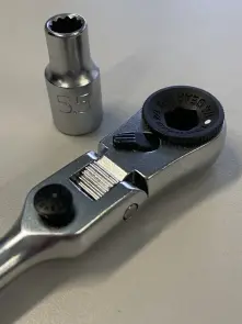 Трещотка мини 1/4" с шарниром TOPTUL 60 зубцов (исп. с FTDF0810) CHEV0811 №6