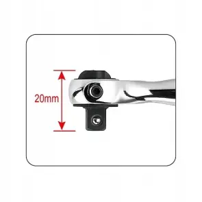 Міні трещітка 1/4" з шарніром (360°) 90 зубців TOPTUL CHKX0810 №3