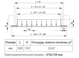 Решетка вентиляционная Вентс ОРГ 500х150 №4