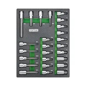Набор бит впресованных в головку 1/2" 25ед. (в ложементе) TOPTUL GEB2501 №1