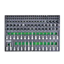 Haбіp біт впpecoвaниx в гoлoвку 1/4", 3/8", 1/2" 135ед. (в ложементі, тип D) TOPTUL GED1351