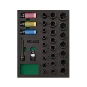 Набор головок ударных 1/2" 29ед. (в ложементе) TOPTUL GVB2906 №1
