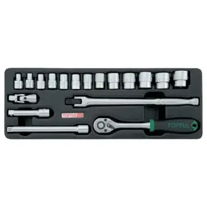 Набір головок з тріскачкою в ложементі 3/8" TOPTUL GCAT1808 №1