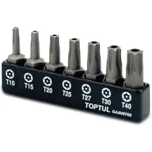 Набір біт TORX з отвором TOPTUL 1/4" 7 од. (T10-T40) GAAV0703
