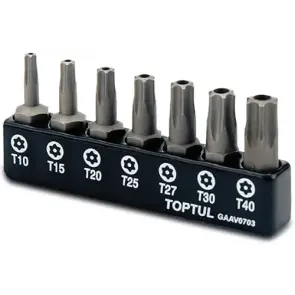 Набір біт TORX з отвором TOPTUL 1/4" 7 од. (T10-T40) GAAV0703 №1