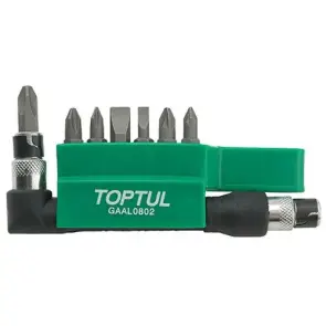 Набір біти-насадки + Г-обр. перехідник TOPTUL 1/4" 8ед. GAAL0802 №1