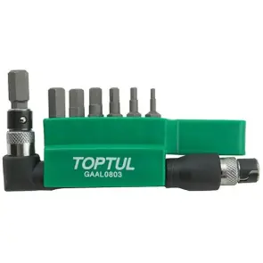 Набор бит + Г-обр. переходник TOPTUL 1/4" HEX 2-8мм 8ед. GAAL0803 №1