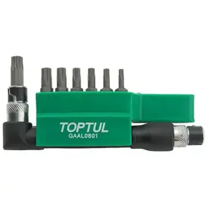 Набір біт TORX TOPTUL 1/4" T10H-T40H + Р-обр. перехідник 8ед. GAAL0801 №1