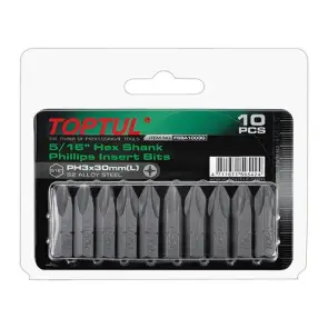 Набір насадок викруткових TOPTUL 5/16" L30 мм PH2 10ед. FSBA1002G №1