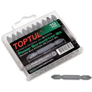 Набір біт двосторонніх TOPTUL 1/4" РН2х65мм 10шт. GAAW1001 №1