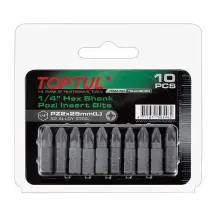 Набор насадок отверточных 1/4" TOPTUL L25мм PZ2 10ед. FSCA0802G
