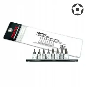 Набір біт TORX п'ятигранних з отвором TOPTUL 1/4" T8-T40 8ед. GAAG0805 №1
