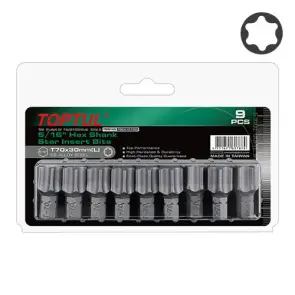 Біти-зірочки набір 5/16" L30мм T70 9ед. TOPTUL FSEA1070G №1
