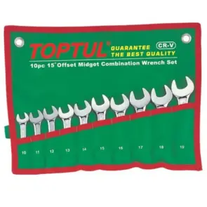 Набір ключів комбінованих вкорочених TOPTUL 10 шт. 10-19 мм GAAA1002 №1