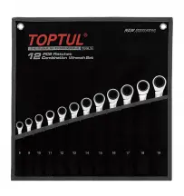 Набор комбинированных ключей трещоточных TOPTUL 8-19мм 12ед. в чехле GPAQ1202