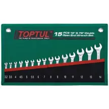 Набор ключей рожковых TOPTUL 15 шт. 3,2-14мм 15°х75° GRAJ1501