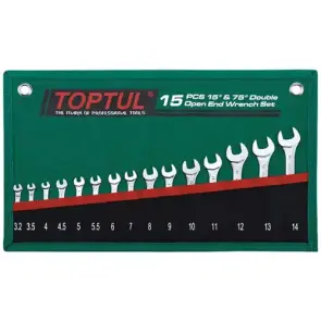 Набір ключів ріжкових TOPTUL 15 шт. 3,2-14мм 15°х75° GRAJ1501 №1