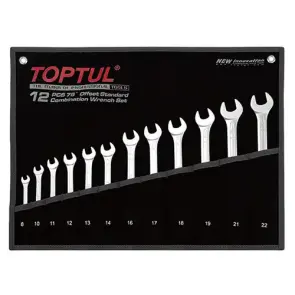 Набор ключей комбинированных (угол 75°) 12шт. 8-22мм (черный чехол) TOPTUL GPAN1201 №1