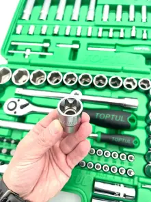 Автомобильный набор инструментов 1/4", 1/2" 108ед. (6-гр.) TOPTUL GCAI108R №5